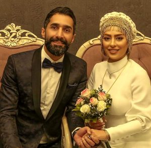 سمانه پاکدل و همسرش ‏هادی کاظمی در روز عروسیشان