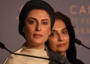 بهناز جعفری با لباس طوسی کرمی در جشنواره فیلم کن2018