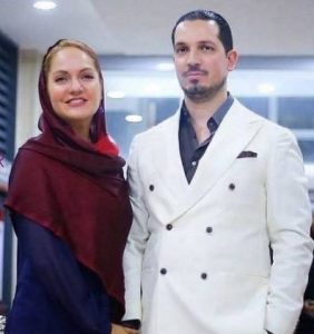 مهناز افشار با شال زرشکی و همسر سابقش یاسین رامین با کت سفید