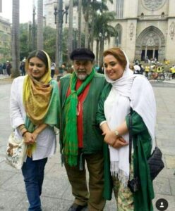 عکس نرگس محمدی و لیندا کیانی با تیپ سفید سبز در خارج از کشور