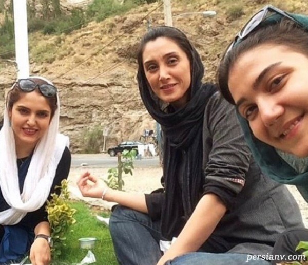 عکس های بدون آرایش هدیه تهرانی با دوستانش در پیک نیک