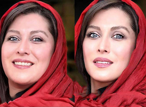 مهتاب کرامتی با شال قرمز - بازیگران ایرانی اگر چاق بودند