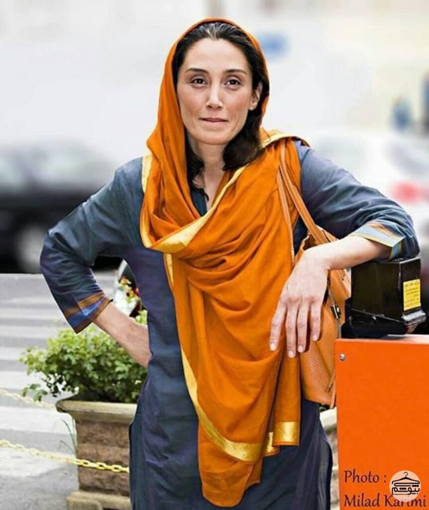 عکس های بدون آرایش هدیه تهرانی با شال نارنجی