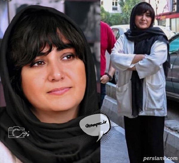 باران کوثری با مانتو سفید - مدل مانتو بازیگران چاق ایرانی