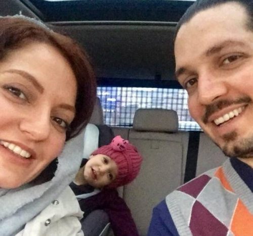 مهناز افشار در ماشین با همسر سابق و دخترش