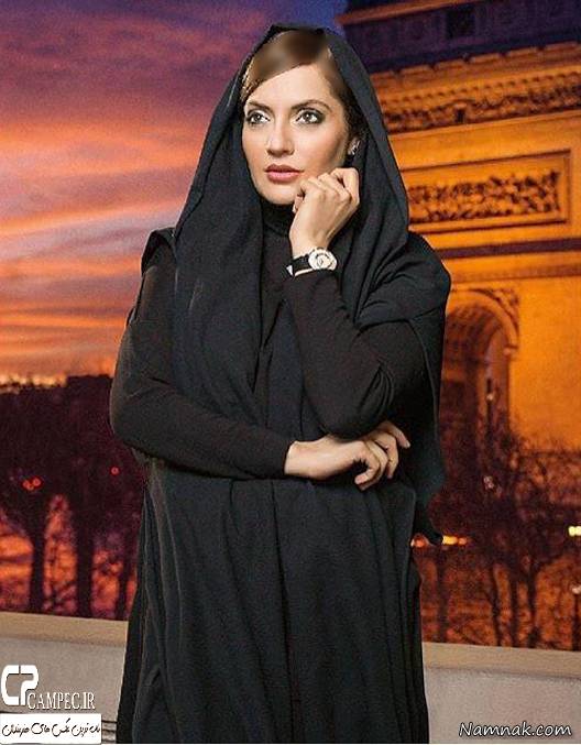 مهناز افشار مدل تبلیغاتی ساعت با لباس مشکی