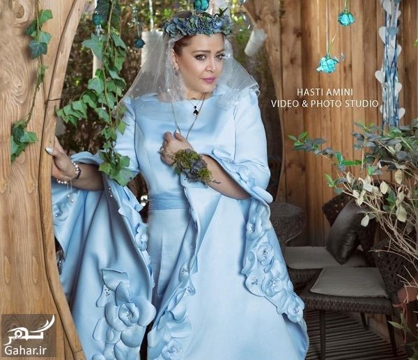 بهاره رهنما با لباس عروسی آبی - مهریه بهاره رهنما