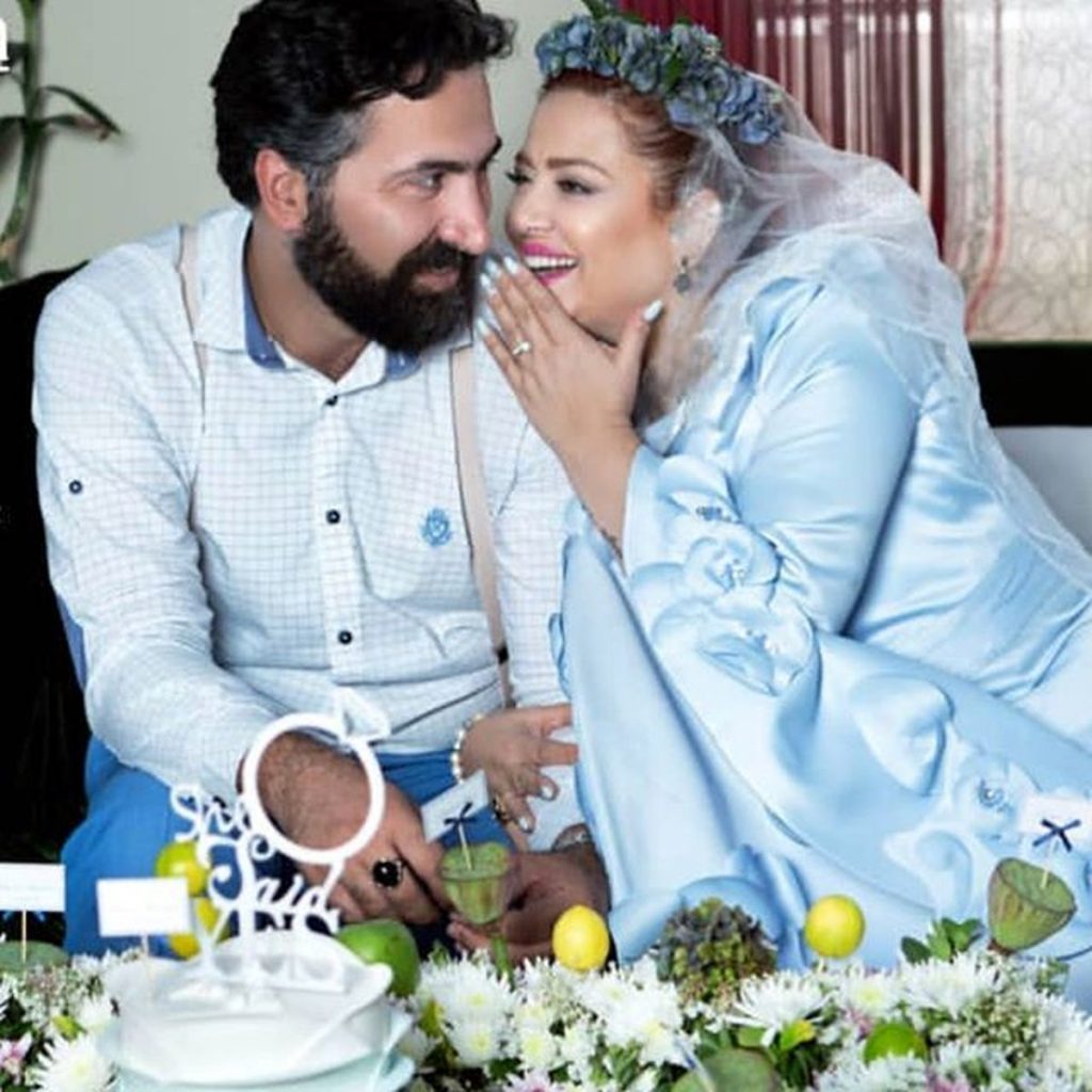 بهاره رهنما با لباس عروسی و همسرش با لباس رسمی - مهریه بهاره رهنما