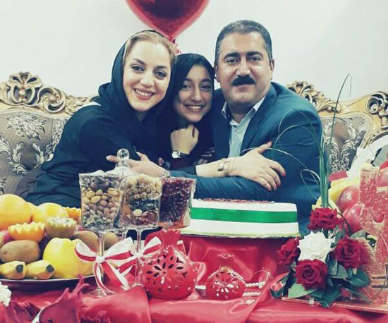 نسرین بابایی بازیگر گیلانی با همسر و دخترش
