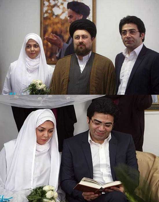آزاده نامداری و فرزاد حسنی در روز عقد - طلاق آزاده نامداری
