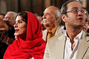 سحر دولتشاهی با شال قرمز و رامبد جوان - طلاق رامبد جوان