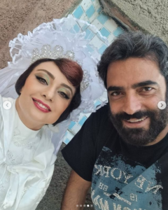 یکتا ناصر و همسرش در پشت صحنه نیسان ابی