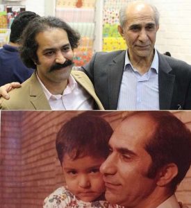 کودکی افشین هاشمی در آغوش پدرش