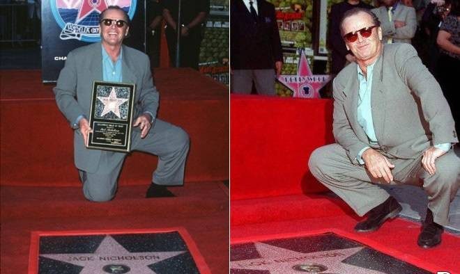 جک نیکلسون و ستاره اش در پیاده روی مشاهیر هالیوود